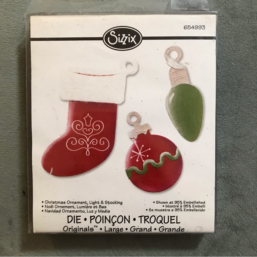 Sizzix Originals die Christmas Ornament, Light & Stocking